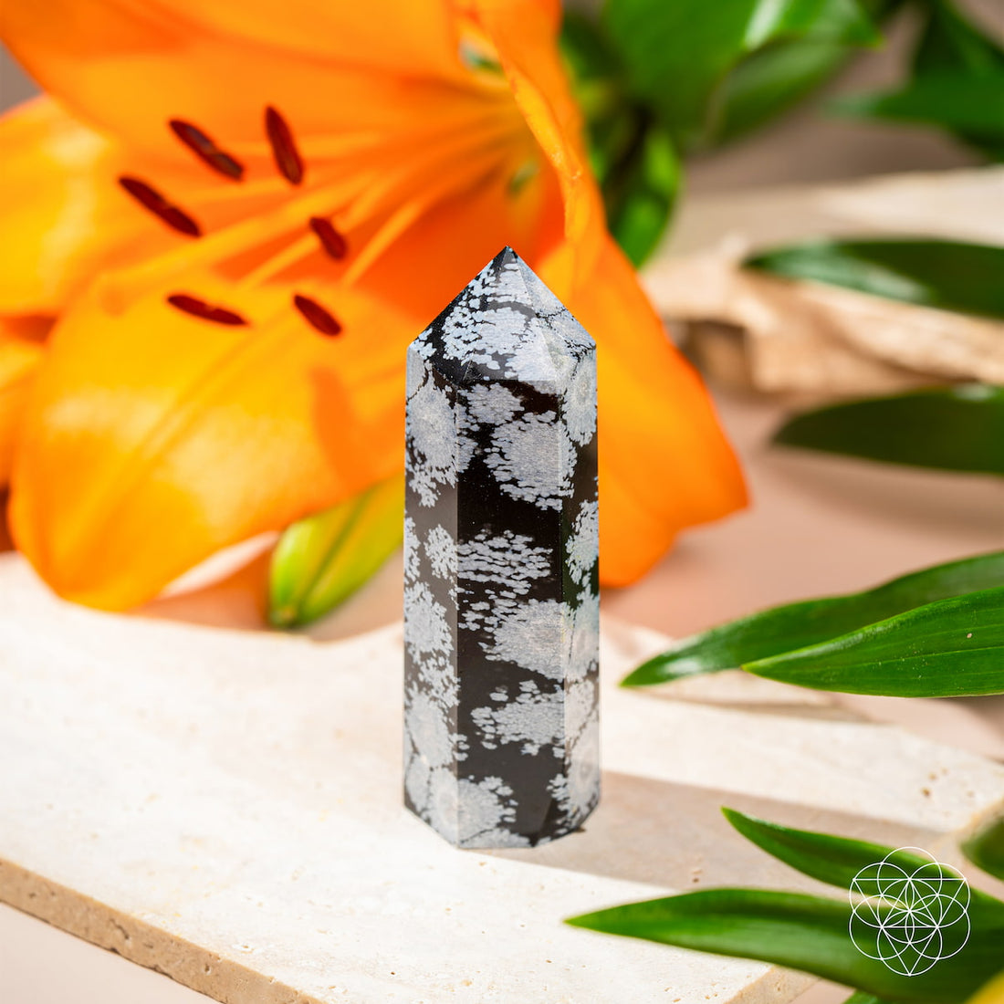 Spiritual Bodyguard - Snowflake Obsidian Point